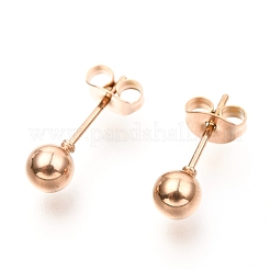 304ステンレススチールボールスタッドピアス  ラウンド  ミックスカラー  16x5mm  ピン：0.8mm  3ペア/ボード&nbsp;EJEW-C501-10C