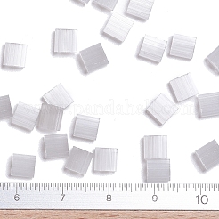 MIYUKIティラビーズ  日本製シードビーズ  2穴  （tl2598)シルク淡い灰色  5x5x1.9mm  穴：0.8mm  約590個/50g&nbsp;SEED-X0054-TL2598