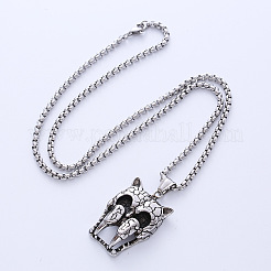 Vintage Men's Punk Necklace with Stainless Steel Animal Pendant for Titanium Warriors.&nbsp;LS-PN8087