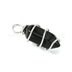 Natural Mixed Stone Double Terminal Pointed Pendants&nbsp;PALLOY-JF02802-03