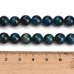 グレードAB天然タイガーアイビーズ連売り  染め  ラウンド  マリンブルー  8.5mm  穴：1.2mm  約46~48個/連  14.76''（37.5センチメートル）&nbsp;G-F591-18-8mm-02