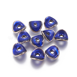 合金エナメルビーズ  ツイスト  ブルー  ライトゴールド  9.5x9.5x4mm  穴：2mm&nbsp;ENAM-E359-01G-AAA