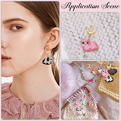 1 Set Cat Alloy Enamel Pendant Locking Stitch Markers&nbsp;HJEW-SC0001-62
