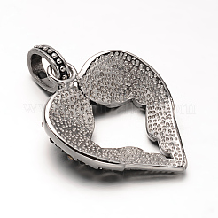 Antique Silver Plated 304 Stainless Steel Rhinestone Pendants&nbsp;STAS-M202-12B