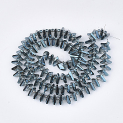 電気メッキガラスビーズセット  多面カット  ファン  スチールブルー  10x12.5x4mm  穴：1mm  約90個/連  19.2インチ&nbsp;EGLA-S176-05B-B08