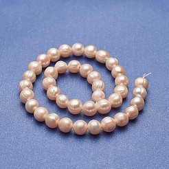 Natural Cultured Freshwater Pearl Beads Strands&nbsp;PEAR-P060-24B-01