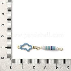Rack Plating Brass Enamel Flower Links Connector Charms&nbsp;KK-M266-25G