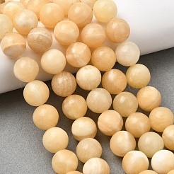 天然のハニージェイドビーズ連売り  ラウンド  12mm  穴：1mm  約32個/連  15.5インチ&nbsp;G-K153-B26-12mm