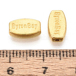 合金ビーズ  単語とオーバル  カドミウムフリーと鉛フリー＆ニッケルフリー  ゴールドカラー  10x6x3mm  穴：1mm&nbsp;TIBEB-D301-G-01