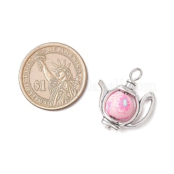 手作り樹脂粘土ペンダント  ティーポット  鉄と  アンティークシルバー＆プラチナ  26x23x10mm  穴：4mm&nbsp;PALLOY-JF04074