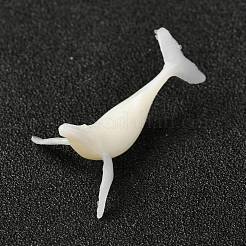 クジラの形をしたプラスチックの装飾  蓄光/暗闇の中で光る  DIYシリコンモールド用  ホワイト  33x20x10mm  箱：40x34.5x18.5ミリ&nbsp;DIY-F066-15