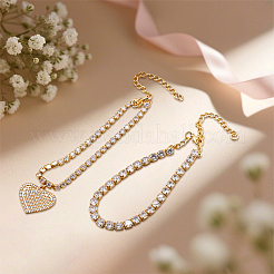 3 Bags 3 Colors Iron Crystal Rhinestone Tennis Anklet Sets for Women&nbsp;AJEW-HY0002-69