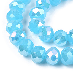 Electroplate Glass Beads Strands&nbsp;EGLA-A034-J8mm-B10