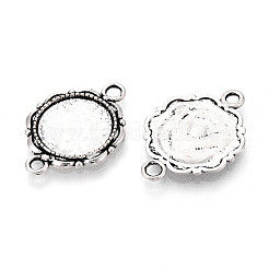 Tibetan Style Alloy Flower Connector Cabochon Settings&nbsp;PALLOY-N178-06AS