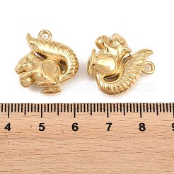 秋の304ステンレススチール製ペンダント  リスのチャーム  ゴールドカラー  21x19x8.5mm  穴：2mm&nbsp;STAS-L022-592G