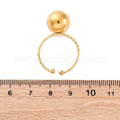 女性用304ステンレススチールカフリング  18KGP本金メッキ  ラウンド  usサイズ9 1/4(19.1mm)&nbsp;RJEW-F175-01G-02
