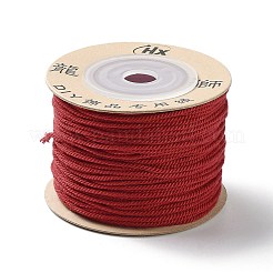 ポリエステルツイストコード  ラウンド  DIYのジュエリーには  サクランボ色  1.2mm  約38.28ヤード（35m）/ロール&nbsp;OCOR-G015-01B-01