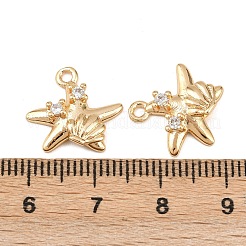 Brass Micro Pave Cubic Zirconia Pendants&nbsp;KK-K407-46E-G