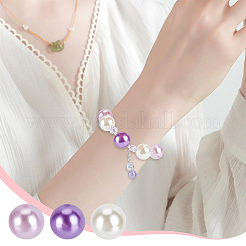 60Pcs 3 Colors Resin Imitation Pearl Beads&nbsp;RESI-PH0001-93