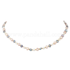 Natural Baroque Keshi Pearl Two Sides Polished Beaded Necklaces for Women&nbsp;NJEW-JN05824
