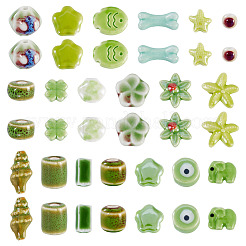 38Pcs 19 Styles Handmade Porcelain Beads&nbsp;PORC-TA0001-40