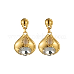 304 Stainless Steel & Crystal Rhinestone Dangle Stud Earrings&nbsp;WGBE4B7-01