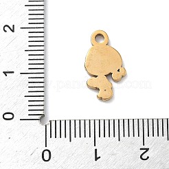 304ステンレススチールエナメルペンダント  動物チャーム  ゴールドカラー  サル  15.5x9x1.5mm  穴：1.9mm&nbsp;STAS-G374-01G-05
