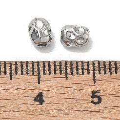 304ステンレススチールビーズ  打たオーバル  ステンレス鋼色  5x4mm  穴：1.7mm&nbsp;SA-CBA740F-37P