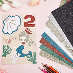 12 Sheets 8 Style Glitter Cardstock Paper&nbsp;AJEW-BC0003-97