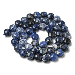 天然石ソーダライトビーズ連売り  ファセットコインビーズ  フラットラウンド  7~8x5~6mm  穴：1.2mm  約47~49個/連  13.82''~14.57''（35.1~37センチメートル）&nbsp;G-K351-A03-02