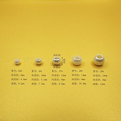 ABSプラスチックパール調ヨーロピアンビーズ  大穴ビーズ  ロンデル  ベージュ  14x10.4mm  穴：8mm&nbsp;SACR-WH0013-02C