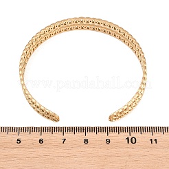 Hollow 304 Stainless Steel Open Cuff Bangles for Women&nbsp;BJEW-F547-02G