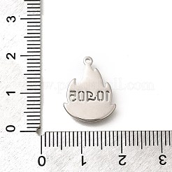 真鍮チャーム  カドミウムフリー＆ニッケルフリー＆鉛フリー  炎のチャーム  プラチナ  17.5x13.5x1.5mm  穴：1mm&nbsp;KK-Q035-04P