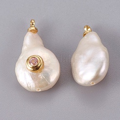 Natural Cultured Freshwater Pearl Pendants&nbsp;PEAR-F008-31G-03