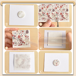 5枚 5スタイル 花柄 陶芸粘土 水転写紙  釉下転写デカール  DIYイヤリングペンダント用  ミックスカラー  13.8x9.5cm  1個/スタイル&nbsp;STIC-UN0001-02