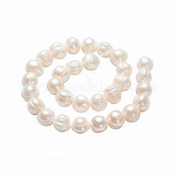 天然養殖淡水パールビーズ連売り  ポテト  乳白色  12~13mm  穴：0.8mm  約33個/連  13.77インチ〜14.17インチ&nbsp;PEAR-L001-A-07-01