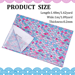 魚鱗模様のポリエステル綿生地  DIYバッグ布アクセサリー用  カラフル  1482x1000x0.2mm&nbsp;DIY-WH0430-114B