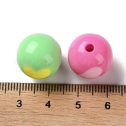 ツートンの不透明アクリルビーズ  ラウンド  ハート  15.5mm  穴：2.8mm  約221個/500g&nbsp;SACR-I005-07C