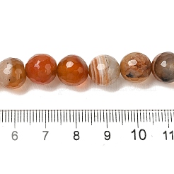 天然瑪瑙（染色・加熱）ビーズ連売り  多面カット  ラウンド  チョコレート  10~10.5mm  穴：1mm  約38個/連  15.16~15.28''（38.5~38.8センチメートル）&nbsp;G-H066-B08-03