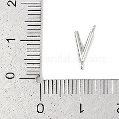 304ステンレススチールレターコネクタチャーム  ステンレス鋼色  V字  12x5x2mm  穴：1.2mm&nbsp;STAS-M108-01P-22