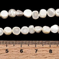 電気めっきシェルパールビーズ連売り  ナゲット  ホワイト  4~6x5~6x3~4mm  穴：0.9mm  約68~73個/連  15.75~16.14''（40~41センチメートル）&nbsp;BSHE-B008-06B