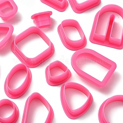 ABSプラスチッククッキーカッター  幾何学的形状  ショッキングピンク  パッケージサイズ：200x110x25mm&nbsp;BAKE-YW0001-021