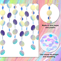 Irridescent PVC Glitter Circle Dots Garland&nbsp;LS-HJEW-WH0036-37
