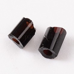 ガラス竹ビーズ  不透明色  ブラック  2~3x2mm  穴：1mm  約450 G /袋  20000個/袋&nbsp;SEED-R010-49