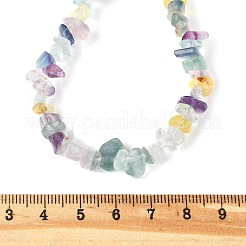 天然蛍石チップビーズネックレス  女性のためのアクセサリー用原石のアクセサリー  15.75インチ（40cm）&nbsp;NJEW-FZ00004-08