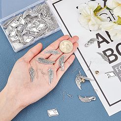 DIYイヤリング作成キット  チベットスタイルの合金ペンダントを含む  真鍮ビーズ  アイアン丸カン＆ピアスフック＆フラットヘッドピン  ミックスカラー  ペンダント：48個/箱&nbsp;DIY-FH0003-36
