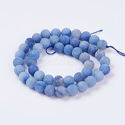 Dyed & Heated Natural Blue Aventurine Beads Strands&nbsp;G-J376-31-8mm