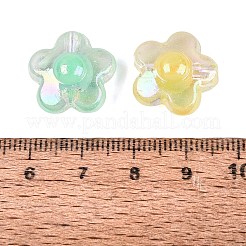 透明プラスチックビーズ  花  二層ビーズ  ABカラーメッキ  ミックスカラー  16.5x17x9.5mm  穴：2.5mm  約445個/500g&nbsp;KY-Q010-27