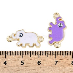 合金エナメル象コネクターチャーム  ゴールドカラー  ミックスカラー  12x22.5x2.5mm  穴：1.8mm&nbsp;FIND-K020-22G