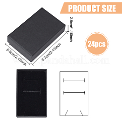 クラフト紙のボール紙ジュエリーボックス  リングボックス  長方形  ブラック  8.7x5.5x2.8cm&nbsp;CBOX-BC0001-16